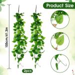 2 stuks hangende , , plastic groene plant, hangend, 105 cm, namaakklimop, plastic planten voor binnen en buiten, balkon, bruiloft, tuin, wanddecoratie