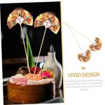 2St Blumenstab Blumenarrangement spaß Stick essstã¤bchen Ostern Cupcake Picks dekorative Blumenpflücker fächerförmiges Dekorpick Blumenpflücker selber Machen Plastik Golden