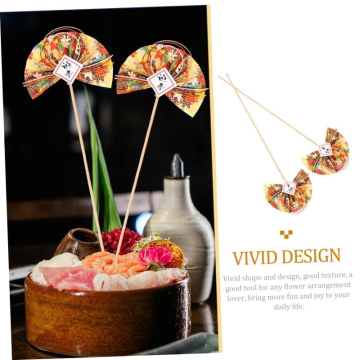 2St Blumenstab Blumenarrangement spaß Stick essstã¤bchen Ostern Cupcake Picks dekorative Blumenpflücker fächerförmiges Dekorpick Blumenpflücker selber Machen Plastik Golden