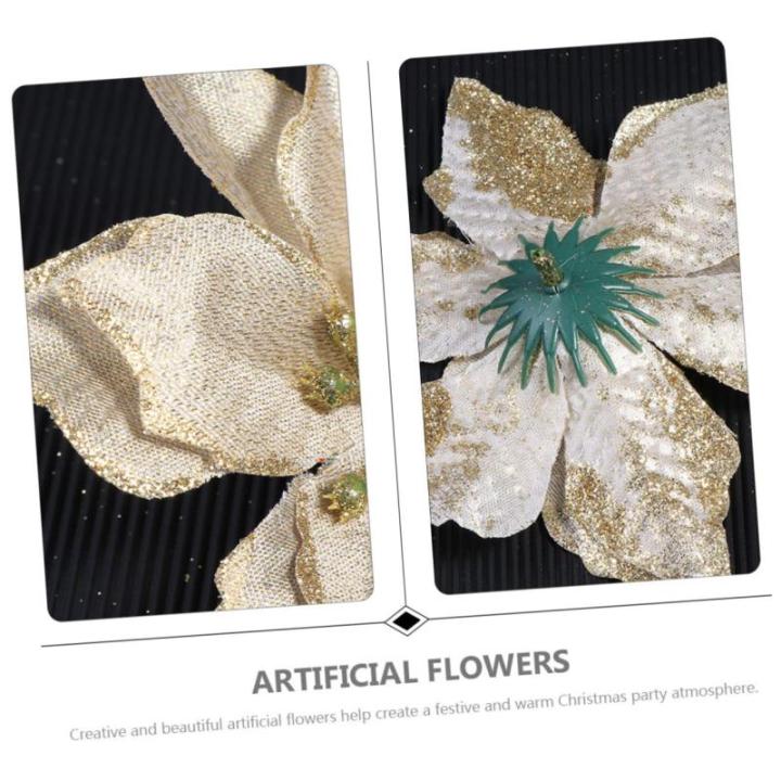15st Weihnachtsblume Christbaumschmuck Weihnachtssternkranz Selber Machen Weihnachtssternblüten Künstliche Pflanzen Im Freien Weihnachtsglitter Künstliche Golden Plastik
