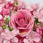 Künstliche Blumenwand Panel 50x20cm Blume Wand Künstliche Blumen Panel Matte for Büro Hochzeit Wand Dekoration 3D Blumen Hintergrund Party Liefert(Deep pink)