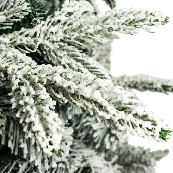 Kunstkerstboom voor montage extra dennenboom gevuld met dubbele gecombineerde bladeren 150-210cm Abies C/metalen standaard (Besneeuwde Kudde, 150cm 481Tips)