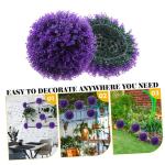 4 Stück Eukalyptus-Grasball künstliche Pflanzen gefälschte Pflanzengrünkugeln grüne Kugeln Dekorative Pflanzenkugel Zimmerpflanzenkugel Partygeschenk Graskugeln Plastik Violet