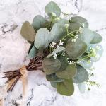 eucalyptus decoratie simulatie groene eucalyptus laat takken zilveren dollar eucalyptus plant bulk voor bruiloft tuin huis kantoor decoratie, 10 stuks
