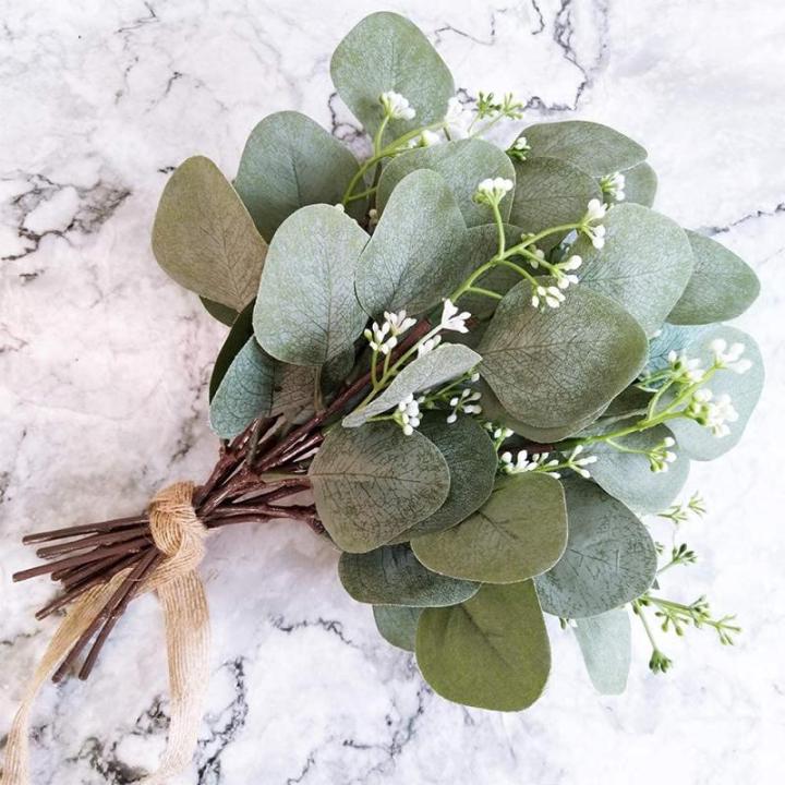 eucalyptus decoratie simulatie groene eucalyptus laat takken zilveren dollar eucalyptus plant bulk voor bruiloft tuin huis kantoor decoratie, 10 stuks