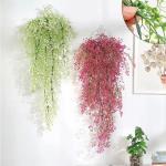 2 stuks opknoping mand kunstmatige bloem, kunstmatige bloemen op de muur, muur gemonteerde kunstmatige bloemen, kunstmatige bloemen buiten, kunstmatige hangende planten voor thuis,