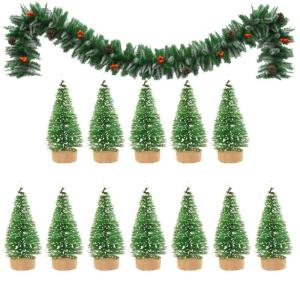 12 Weihnachtsbaum Deko Künstliche Mini-Weihnachtsbäume Aus Sisal,Miniatur Tannenbaum Baum Für Handwerk, Dekoration, Tischdekoration Miniatur Tannenbaum