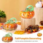Herbstdeko Tischdeko Glas Kürbis,Herbst Dekoration Kürbisfigur für Herbsternte Dekor,8cm Glas Kürbis Sammelfiguren Tischakzent für Tischdeko,Erntedankfest Thanksgiving Hallowe
