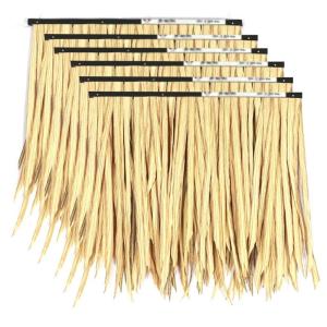 6 PCS Mexikanisches Palmendach, 50 X 50 cm Kunststoff-Strohdach-Rolle Tiki-Hüttenstange Dachstange Dachterrasse Sonnenschirm Entenboot Strohdekoration (Color : Yellow-4)