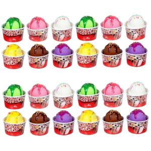 24 Stück Eiscreme Modell Gefälschte Eiskugeln Eiscreme Display Requisiten Eiscreme Kugeln Schaufenster Requisite Simulierte Eiscreme Kugeln Künstliche Eiscreme Kugeln