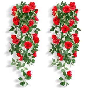 2 stuks kunstmatige blauweregen bloemen kunstmatige hangende mand plant wijnstok nep zijde hangende bloem voor tuin muur hek bruiloft balkon outdoor indoor huis deur decoratie
