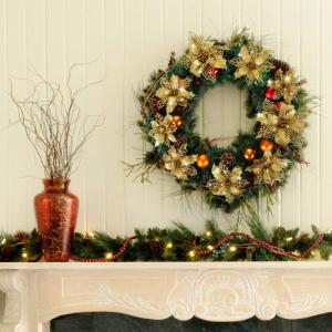 21 stuks kerstbloemen kerstboomversiering bloem kunstbloem glitter kerstboomversiering gouden Kerstmis