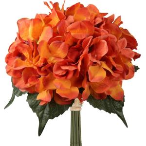 Kunstbloemen, hortensia, kunstbloemen, zijden bloemen, 9 koppen, boeket voor bruiloft, thuis, feest, tafel, keuken, kantoor, decoratie