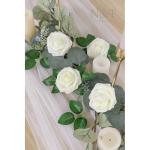 Kunstbloemen, rozen, 25 stuks, kunstrozen met stelen, kunstrozen van schuimstof, decoratie voor doe-het-zelf bruiloft, arrangementen, feesten, woondecoraties, ivoorwit