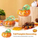 Herbstdeko Tischdeko Glas Kürbis,Herbst Dekoration Kürbisfigur für Herbsternte Dekor,8cm Glas Kürbis Sammelfiguren Tischakzent für Tischdeko,Erntedankfest Thanksgiving Hallowe