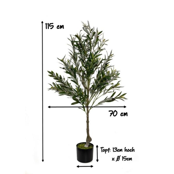 Kunstmatige olijfboom 115 cm kunstplant boom Olea kunstboom hoge stam