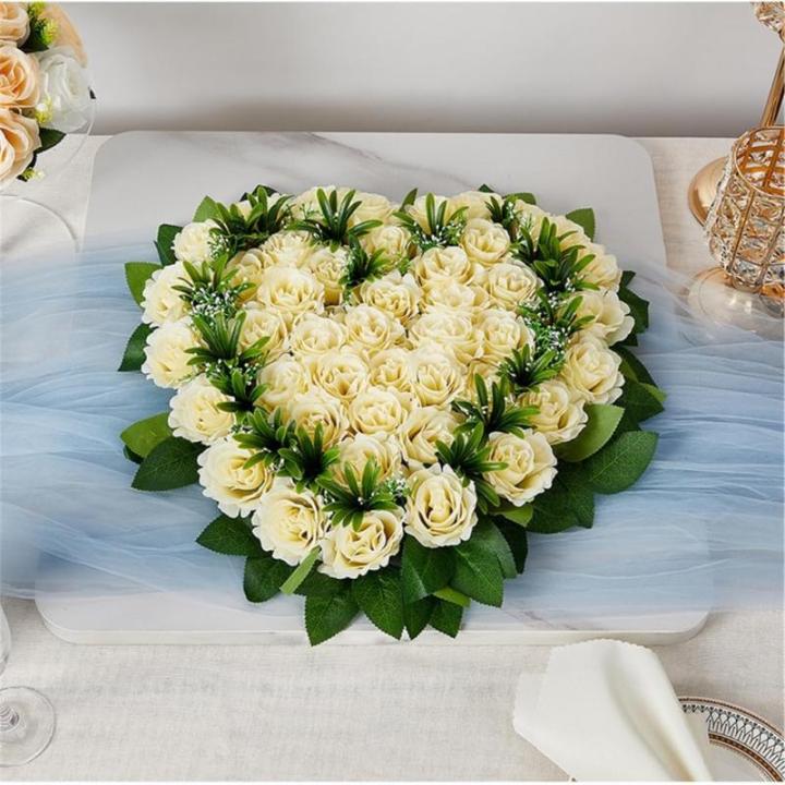 Blumensträuße als Hochzeitsmittelstücke, künstliche Rosenblüten, Blumensträuße, Arrangement, Hochzeitstischdekoration