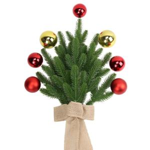 Künstliche Tannenzweige für Weihnachten, 30 Stücke Künstliche Kiefernzweige Kunststoff Kiefernblätter Gefälschte Kiefernnadel DIY Zubehör für Girlandenkranz Weihnachtsversc
