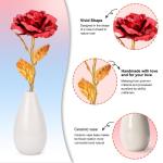 Cadeaus voor vrouwen, kleine Galaxy rode roos bloem met vaas, kerstman cadeaus voor mama, jou, vriendin, vrouwen, cadeau voor Kerstmis, verjaardag, Valentijnsdag