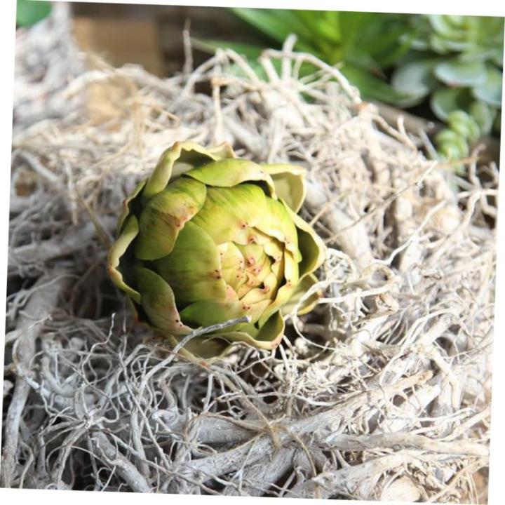 2 Sätze Simulierter Ananaskopf Künstlicher Lotus Künstliches Artischockendekor Anlage Kunstpflanze Kunstplflanze Gefälschte Pflanzen Künstliches Gemüse Plastik Green 4 Stück