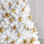 gouden kerstbalornamenten voor kerstversiering - 36 stuks kerstboom onbreekbare ornamenten met ophanglus voor vakantie- en feestdecoratie (combo van 6 stijlen in 3 maten)