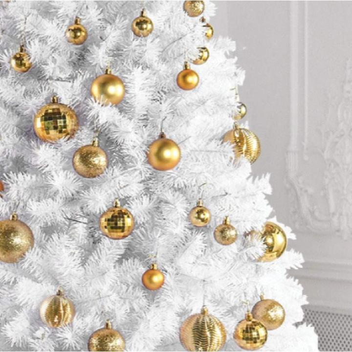 gouden kerstbalornamenten voor kerstversiering - 36 stuks kerstboom onbreekbare ornamenten met ophanglus voor vakantie- en feestdecoratie (combo van 6 stijlen in 3 maten)
