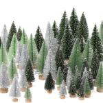 72 Stück Mini Weihnachtsbaum 4.5CM Grün Künstlicher Tannenbaum Klein Christbaum Modell Schnee Frost Bäume Miniatur Tanne Tischbaum Weihnachtsschmuck Desktop Ornamente für DIY 