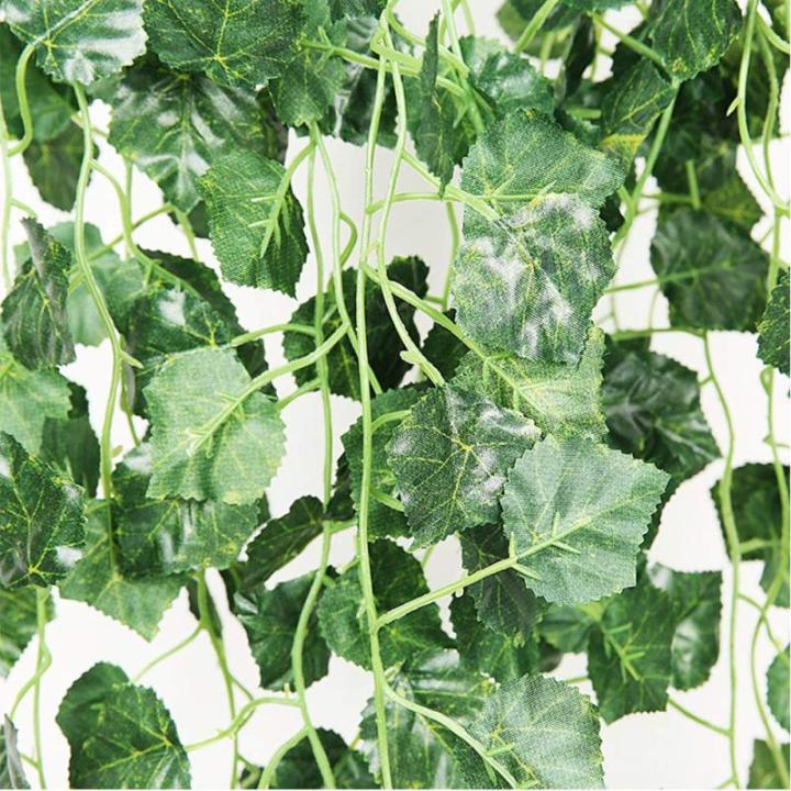 kunstmatige klimop slinger, 2 stuks, kunstmatige wijnstok, groene bladeren, , hangplant, voor thuis, keuken, tuin, kantoor, bruiloft, wanddecoratie