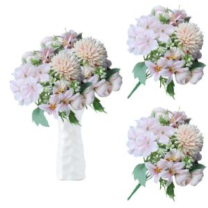 Hortensia 1016 Kunstbloemen met steel, kunstbloemen als echte vintage kunstbloemen, boeket voor bruid, bruiloft, thuis, feest, bloemstuk