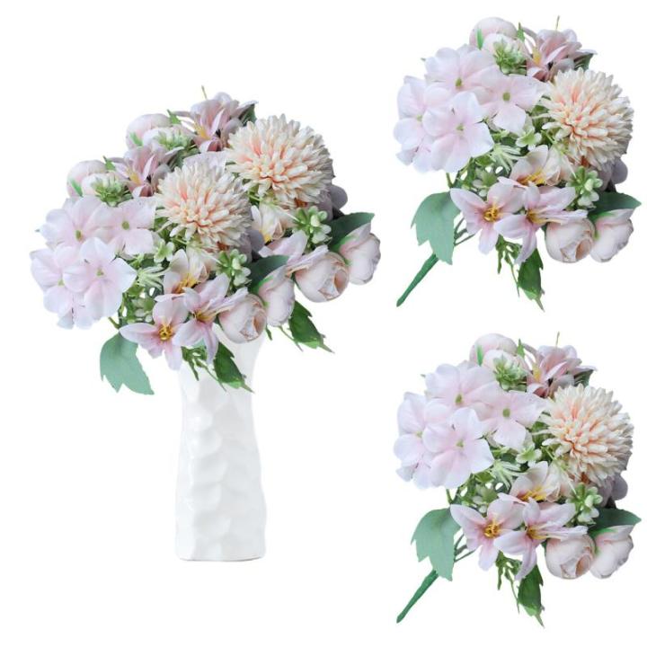 Hortensia 1016 Kunstbloemen met steel, kunstbloemen als echte vintage kunstbloemen, boeket voor bruid, bruiloft, thuis, feest, bloemstuk
