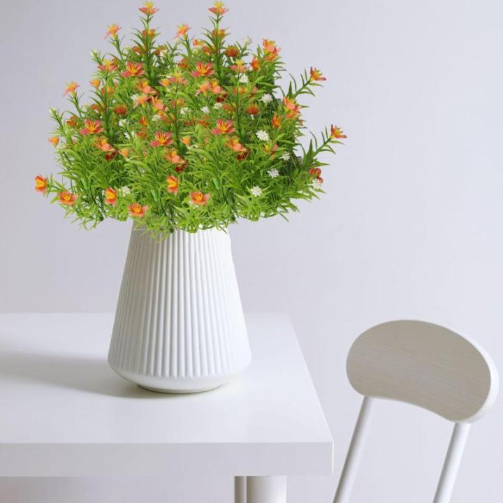 Deko Blumen Künstlich Pflanzen Künstliche Blume für Außen Innen Kunstpflanzen Kunstblumen Basteln für Home Wanddekoration Büro Küche Garten 0813
