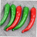 4 Sätze Simulationsmodell Paprika Schaufensterpuppe Maneküre- Set Schaufensterpfeffer Ziernieten Gefälschter Pfeffer Simulation Lebensmittelmodell Stütze Poly-Drache 5 Stück *