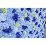 Blumen-Wandpaneel, Blau-weiß, Künstlicher Wandblumen-Hintergrund, 3D-Seiden-Hortensien-Rosen-Blumenpaneel Für Fotohintergrund, Zuhause, Party, Hochzeit, Hintergrunddekoration(2.