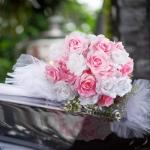 Kunstbloemkoppen, 50 stuks, kunstbloemen, rozen, voor bruiloft, feest, decoratie, doe-het-zelf (diameter 6 cm, wit en roze)