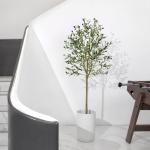 Kunstolijfboom, 150 cm, grote olijfboomplant, nep plastic planten in pot, kunstboom voor woonkamer, slaapkamer, kantoor, decoratie, tuin