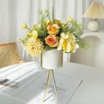 Wohnzimmerdekorationen Mit Künstlichen Blumen, Esstischkommode Und Fensterblumendekorationen, Bionische Blumensträuße Mit Regalen(Yellow)