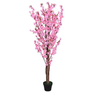 Perzikboom, decoratieve kunstboom, groot, in pot, kunstboom, grote kunstplant, grote kunstplant in pot, kunstboom, XXL, 160 cm