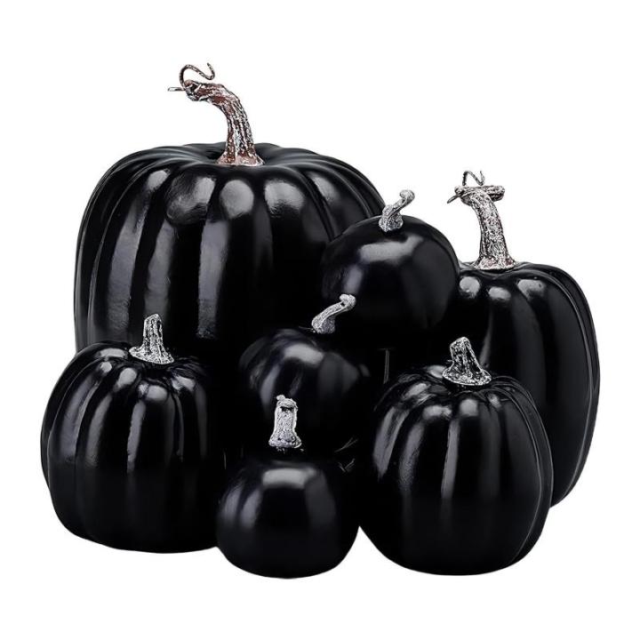Herbstkürbisse, 7 Stück Künstliche Kürbisse, Schaumstoff, Herbstkürbis für Ernte, Herbs_t, Tisch, Zuhause, Garten, Erntedankfest, Halloween, Party-Dekoration
