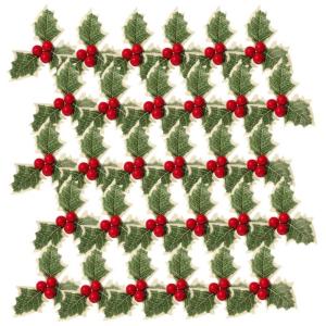Weihnachten künstliche Stechpalme Berry mit grünen Blättern DIY Wrack Arrangement Dekoration 30pcs Weihnachtskranzversorgung