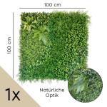 wand, bosgroen, 100 x 100 cm, groen voor binnen en buiten, uv-bestendig, onderhoudsvriendelijk en duurzaam, verticale tuin voor een feel-good sfeer en een fris kamerdesign