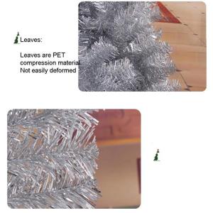 TOPYL Künstlicher Weihnachtsbaum, 120 cm, Fichten-Weihnachtsbaum, silberfarben, Haustier, mit massivem Metallständer, perfekt als Weihnachtsdekoration im Innenbereich, silberfarb