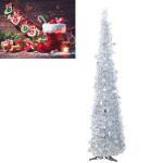 Weihnachtsbaum, PVC-Stern-Glitzer, Festliche, Faltbare Weihnachtsbaum-Figur, Dekoration für Zuhause, Hotel (Silver)