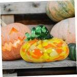 5St Kürbishandwerk Kürbis ernten Kürbis-Tischdekoration Kürbis-Requisite Tisch-Kürbis-Figur Halloween Dekoration Herbst Dekoration Kürbis aus mundgeblasenem Glas Hausbedarf
