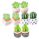 40 stuks kunstmatige cactus kantoordecoratie kantoorinrichting tuin miniatuur ornament installatie kunsthandwerk van hars mini bonsai model kleine bloementjes glas plant