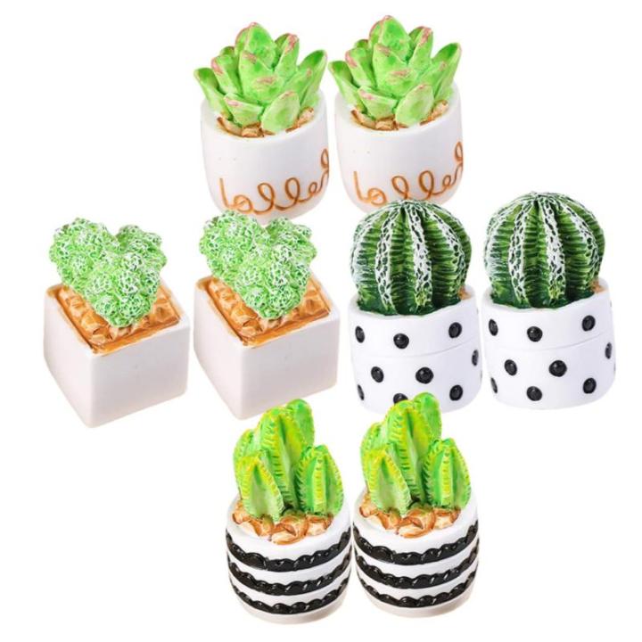 40 stuks kunstmatige cactus kantoordecoratie kantoorinrichting tuin miniatuur ornament installatie kunsthandwerk van hars mini bonsai model kleine bloementjes glas plant
