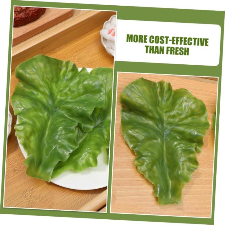 3 Sätze Pflanzliche Requisiten Kunstpflanze Künstliche Pflanzen Küchen-Dekoration Künstliches Gemüse Gemüse-Display Lebensmitteldekor Simulation Salatblatt PVC Green 4 Stück