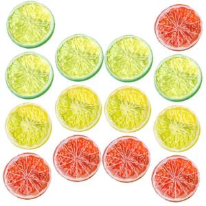 45 STK Nachahmung Einer Zitronenscheibe Realistische Zitronenscheiben Fotografie Obstscheiben Gefälschter Zitronenblock Simulation Von Fruchtscheiben Obstscheiben Prop PVC