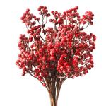 6 STÜCKE Weihnachten Rote Beeren, 50 cm Lange Künstliche Rote Beeren Burgunderrote Rote Beere Picks Stechpalme Beeren für Weihnachtsbaum Dekoration Handwerk Hochzeit Feiertage W