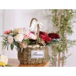 Kunstbloemkoppen, rozen, pioenrozen, dahlia's, bloemhoofden, zijden bloemen, voor feest, doe-het-zelf, bruid, bruiloft, bloemstukken, combo decoratie (wijnrood)