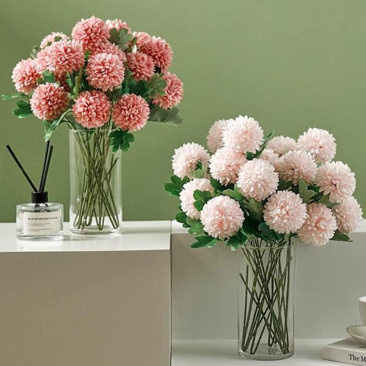 Kunstblumen Künstliche Hortensien in Einer Glasvase – lebensechtes Blumenarrangement aus Seide für die Elegante Innendekoration im Wohnzimmer für jeden Anlass